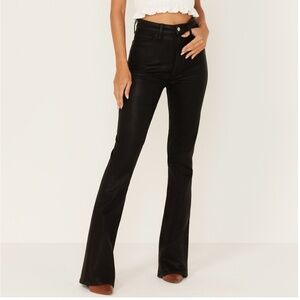 7 For All Mankind High Rise Coated Slim Bootcut Jeans - Black - Size 31/35